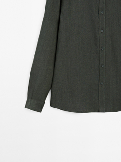 Massimo Dutti Рубашка прямого кроя, темный хаки
