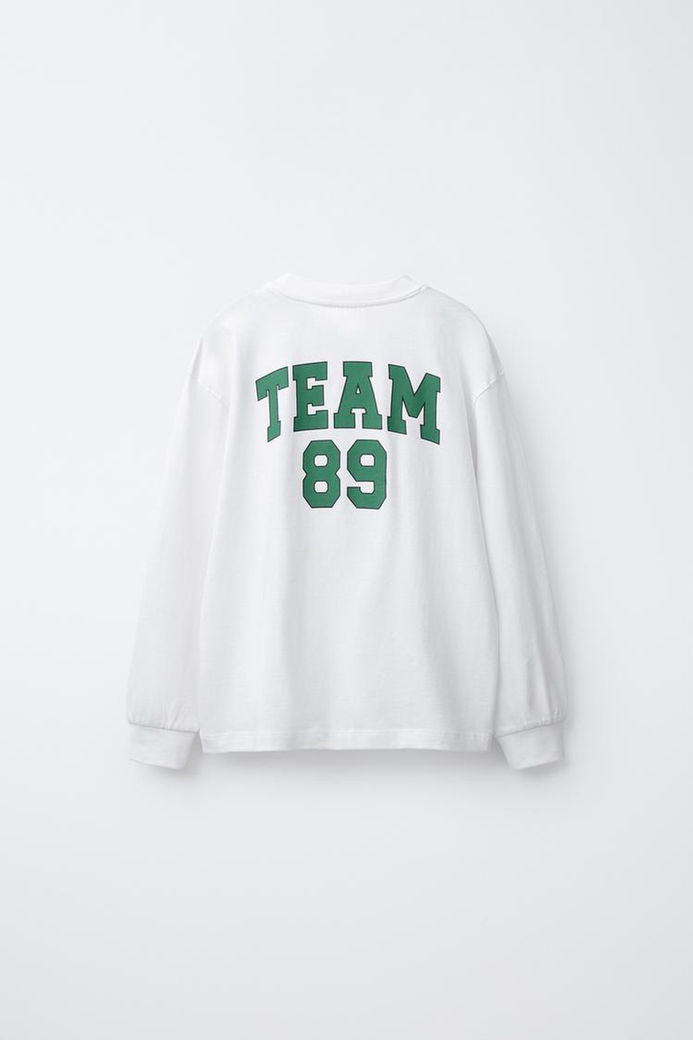 ZARA ЛОНГСЛИВ JOGGING С НАШИВКОЙ, БЕЛЫЙ