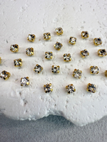 Шатоны 3 мм, Кристалл в золоте, 25 шт