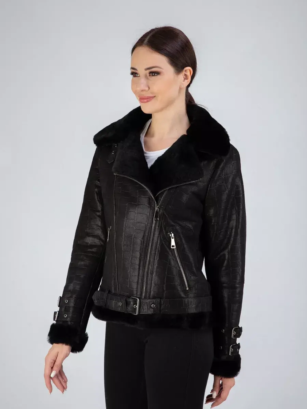 Дубленка авиатор натуральная зимняя