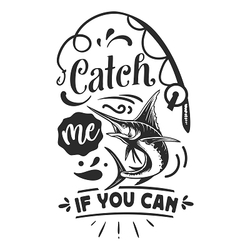 принт Catch me if you can черный для белой футболки