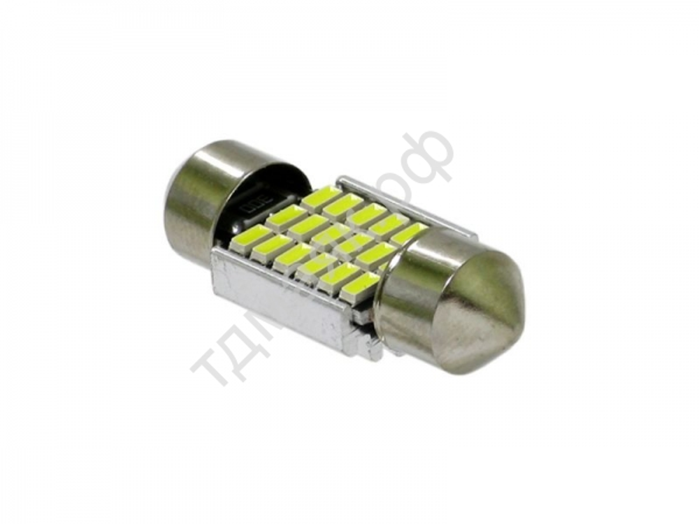 Светодиод 12V T11x31 18SMD 3014 WHITE МАЯК Ganbus радиатор (салон)12T11*31W/18SMD/3014/CAN