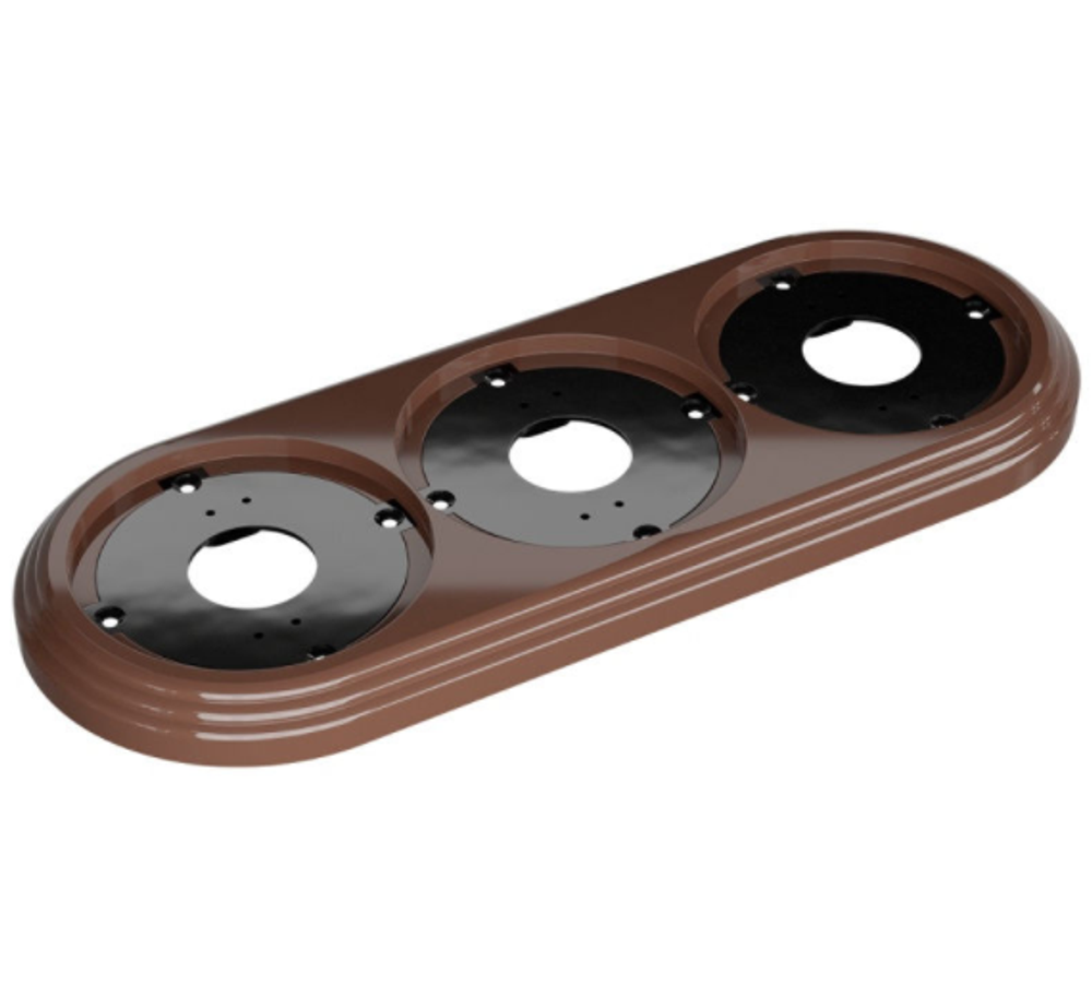 Рамка 3х -местная пластиковая для ретро электрики МЕЗОНИН "Усадьба" GE30703-01 / 3-х постовая / Серый