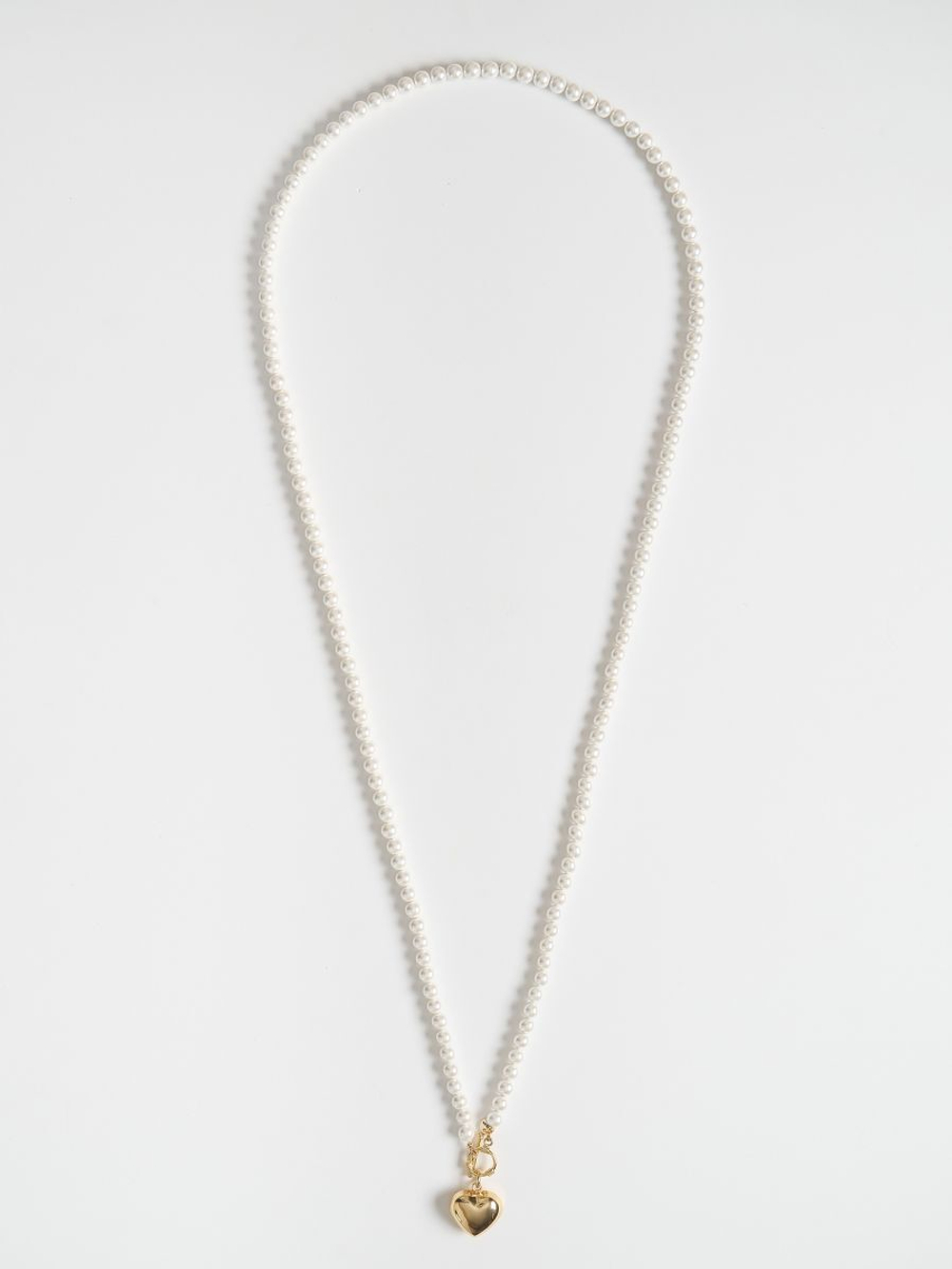 Колье "Pure" White Very Long из перламутра Gold