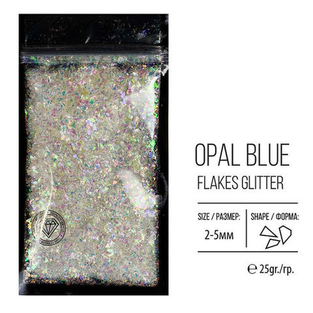 Глиттер серии FlakesGlitter, Opal Blue, 25гр