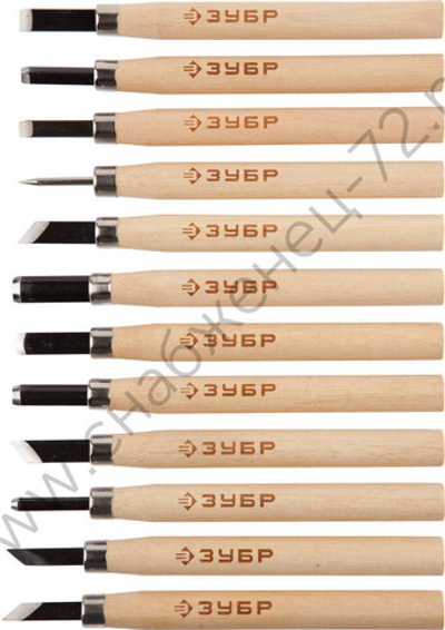 ЗУБР 12 предм., Фигурные резцы (18375-H12)