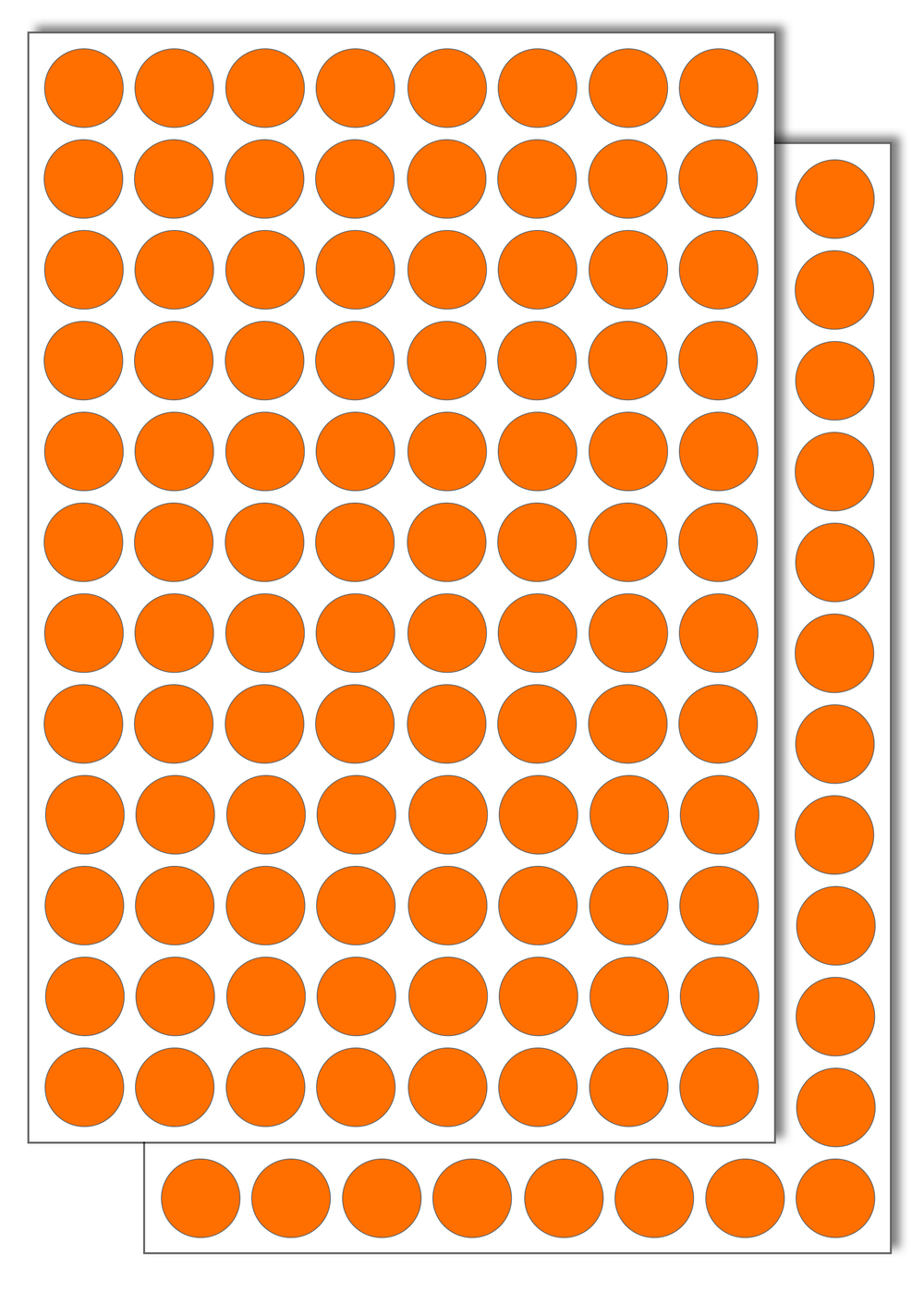 Оранжевые виниловые наклейки для упаковки и маркировки Policomprint M3, 14 мм. 192 шт.