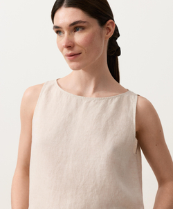 Oysho Топ из 100% льна, песочный меланж