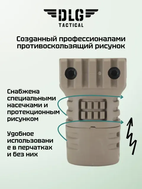 Короткая тактическая рукоятка с планкой Picatinny