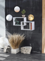 Полка навесная 2 ячейки со смещением из ЛДСП белая