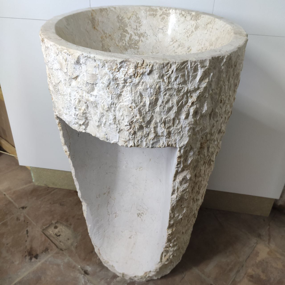 Раковина напольная из мрамора Erozy Cream MN-61496 53*53*91