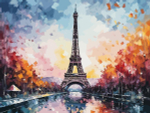 Алмазная мозаика 30х40см. "Символ Парижа" блест. с полн.заполнен.на подрам. (30цв.) (арт.АЛМ-0017)