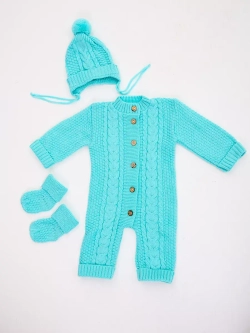 вязаный комбинезон для новорожденных