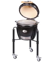Керамический угольный гриль Monolith Junior Pro 2.0 Black, 33 см, чёрный, с ножками