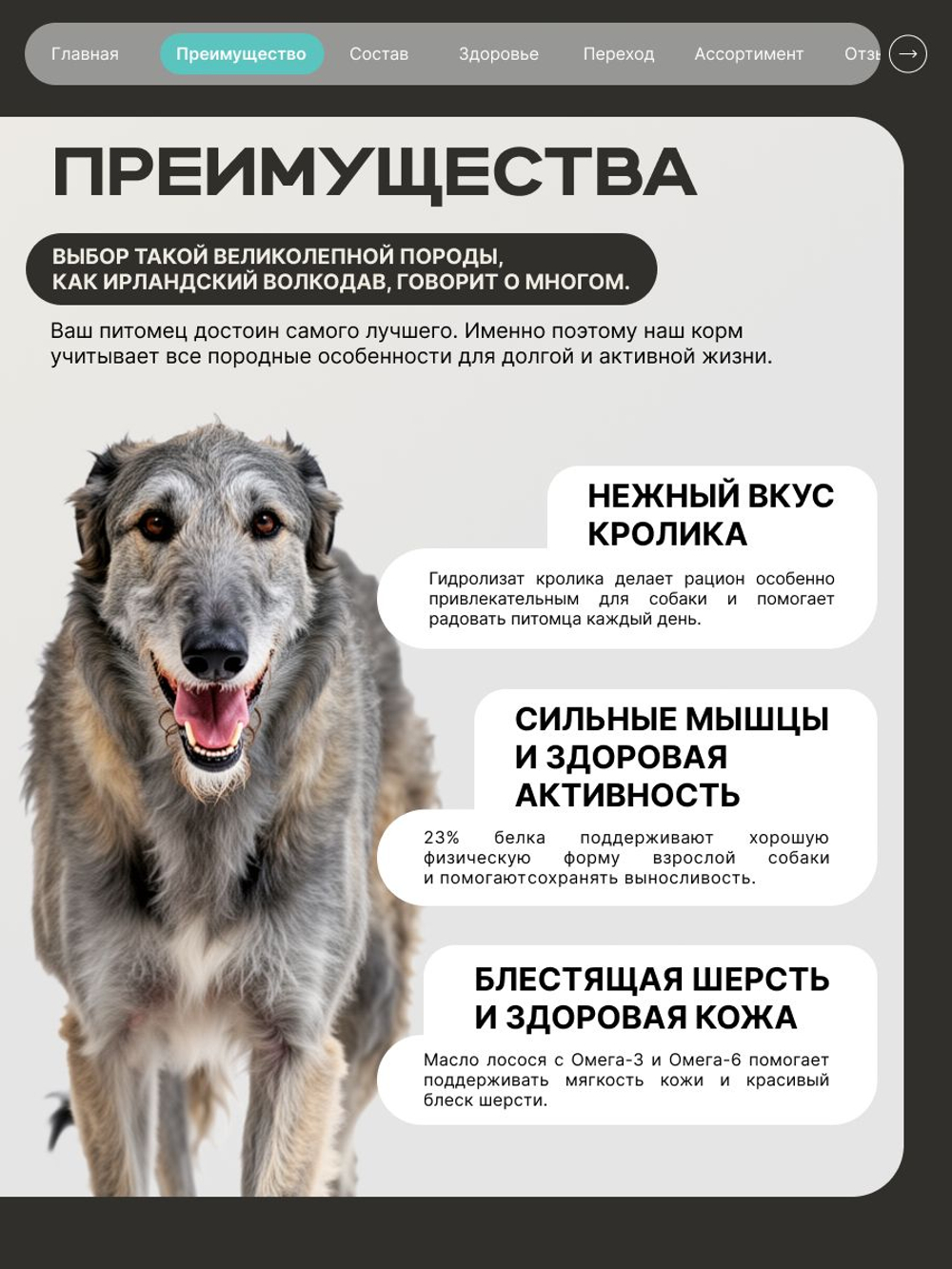 Корм для взрослых собак породы Ирландский волкодав, с кроликом, 12 кг, QUATTRO