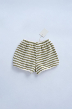 ZARA ШОРТЫ-БЕРМУДЫ ИЗ МАХРОВОЙ ТКАНИ В ПОЛОСКУ — TIMELESZ, ЖЕЛТОВАТО-БЕЛЫЙ