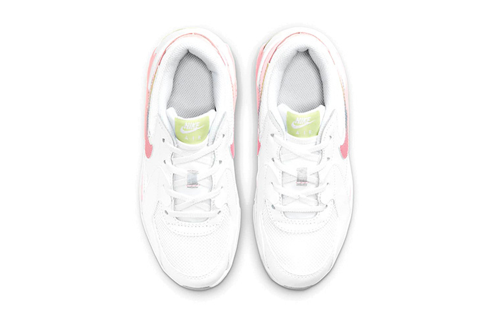 Middle-aged children's Nike Air Max Excee low-cut shock-absorbing non-slip children's casual shoes white powder