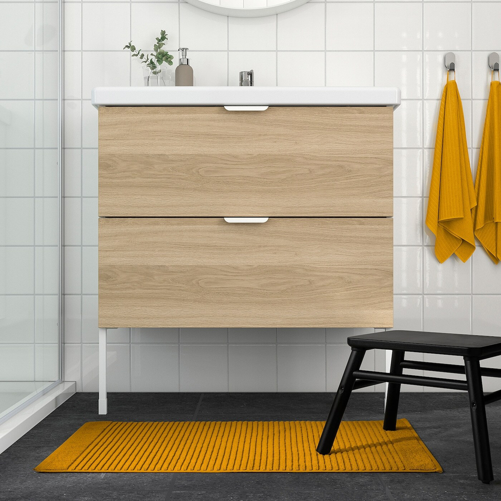IKEA ALSTERN  (ИКЕА АЛСТЕРН)  -  Коврик для ванной комнаты, золотисто-желтый, 50x80 см