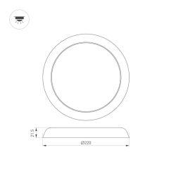 Светильник CL-FIOKK-R220-18W Day4000-MIX (WH, 120 deg, 230V) (Arlight, IP44 Пластик, 3 года) 033445