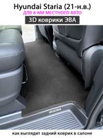 Автомобильные коврики ЭВА для Hyundai Staria (21-н.в.) на 8-ми местное авто