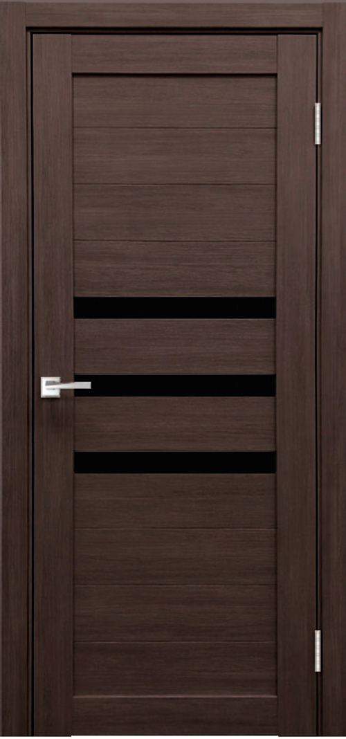 Межкомнатная дверь Велюкс 2 Ясень сноу / Цвет тон Грей / Остекление "Лакобель черное" / Двери Верда