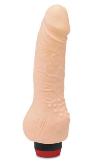 Реалистичный вибратор с мошонкой Debi Diamond Collection (Цвет: телесный)