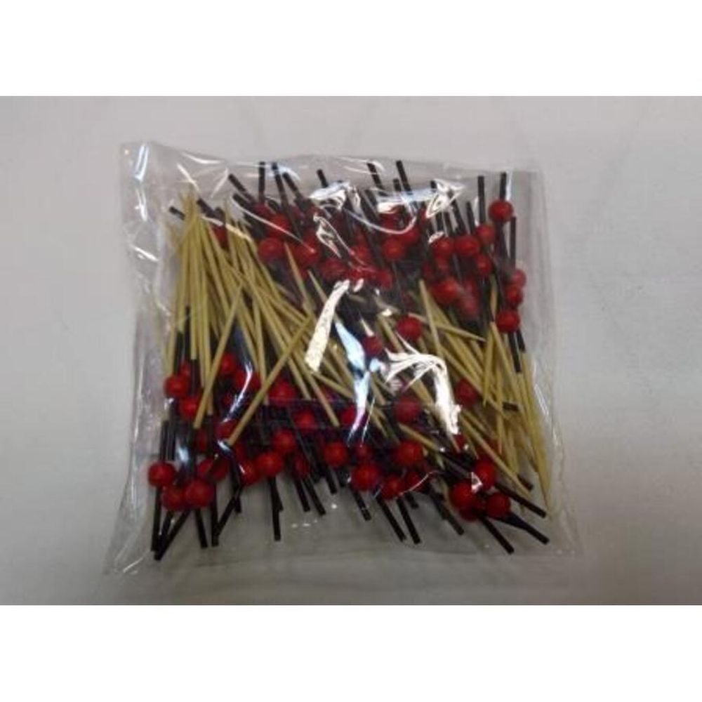 Пика шпажка бамбук "Жемчуг" 7 см красная 100 шт P.L.