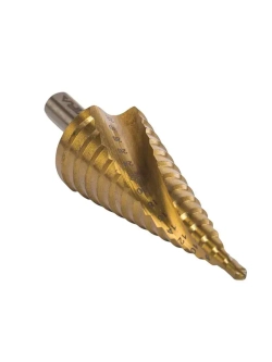 Сверло ступенчатое спиральное по металлу TiN с трёхгранным хвостовиком 4-32 мм VIRA