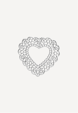 Подвес из серебра "Большое кружевное сердце"