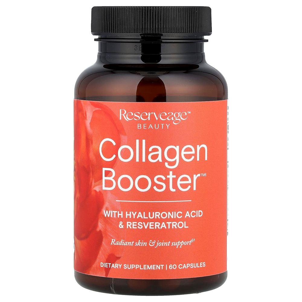 Reserveage Beauty, Collagen Booster с гиалуроновой кислотой и ресвератролом, 60 капсул