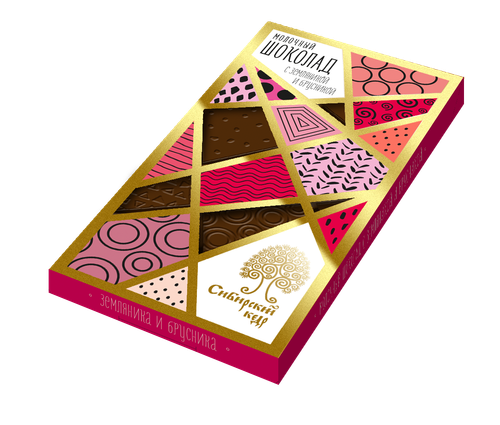 Шоколад молочный с кедровым орехом и клюквой / 100 г / Сибирский кедр