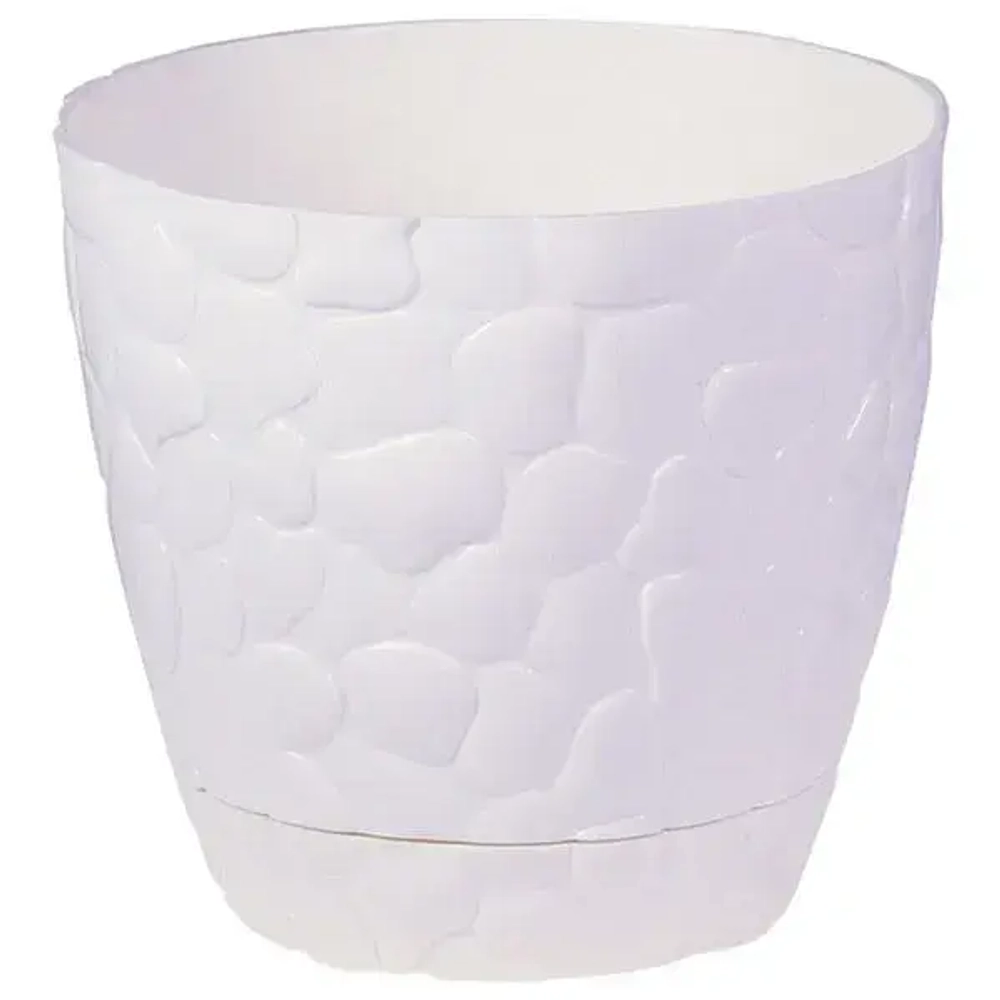 Кашпо КАМНИ D150мм 1,4л Белый 0,128,147х0,147м