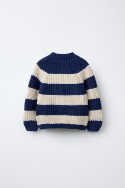 ZARA СВИТЕР В ПОЛОСКУ, ИНДИГО