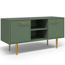 Тумба под ТВ Арт Колор matte 117см Стайл Голд Зеленый нефрит матовый