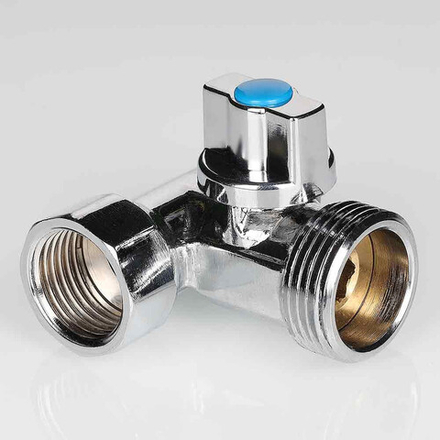 Кран стирал. 1/2"х 3/4"х1/2" VALTEC (проходной)