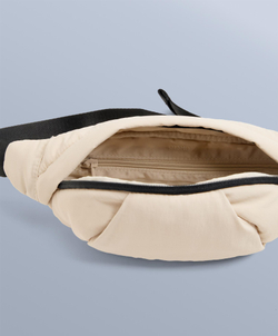 OYSHO Водонепроницаемая нейлоновая поясная сумка, экрю