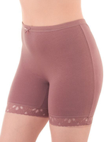 Панталоны из хлопка с эластичным кружевом по ноге (Размер: 4X) (Цвет: серый)