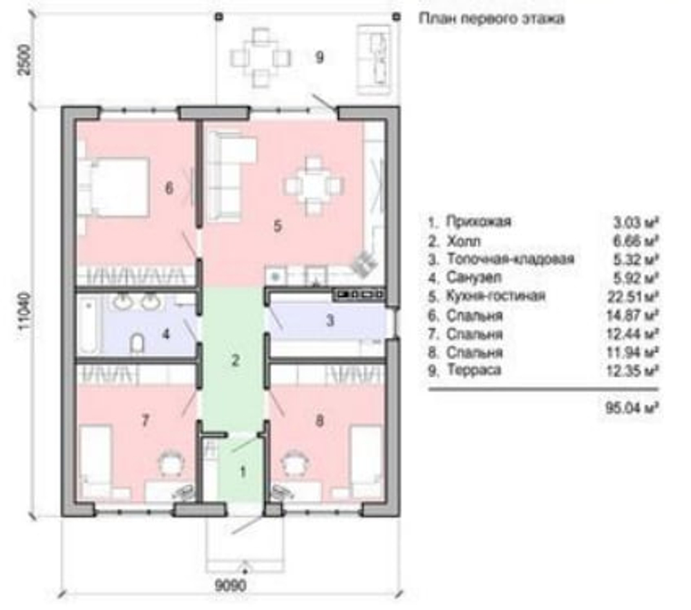 Проект Дома 95,04 кв. м К-121