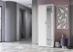 НЕЛЬСОН-4 Шкаф 2-х дверный со штангой Дуб крафт белый / Дуб крафт белый