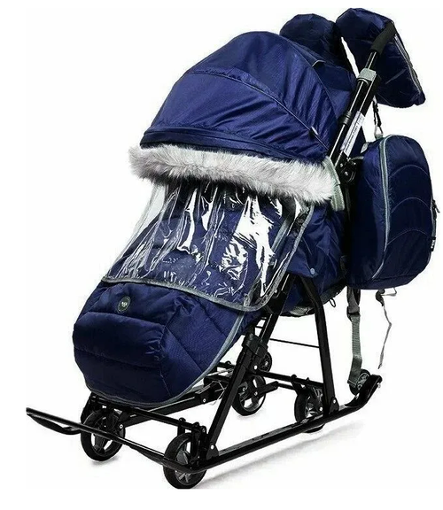 Санки-коляска Ника НД7-5SК/TC темно-синий