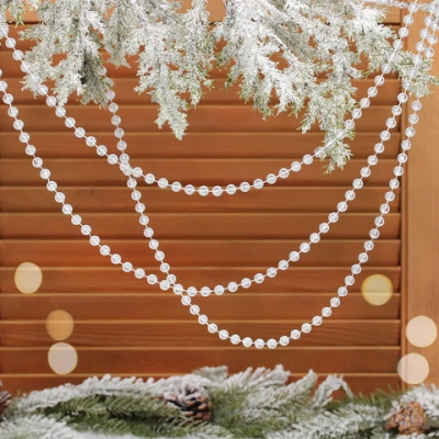 Бусы на ёлку 2,0 м «Волшебная капля» d-8 мм, Прозрачный