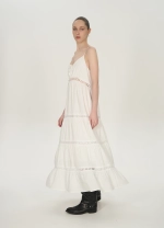 Платье на бретелях, белый