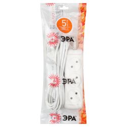 Удлинитель электрический ЭРА UX-3-5m без заземления 3 розетки 5м ШВВП 2x0,75мм2 6А