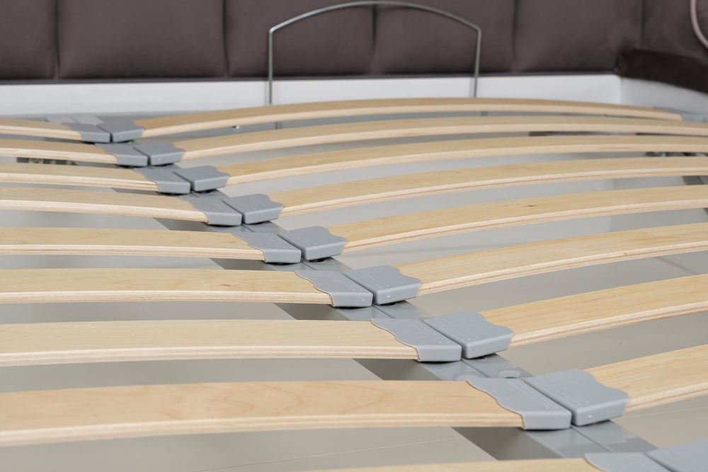 Кровать с подъемным механизмом Garda Decor лилово-серая ODRY1К-160M-Vel19+Vel09