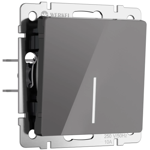 Выключатель одноклавишный с подсветкой (графит акрил) W1110144