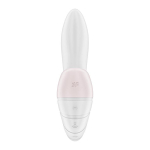Белый вибратор 16,9см с вакуумным стимулятором Satisfyer Supernova