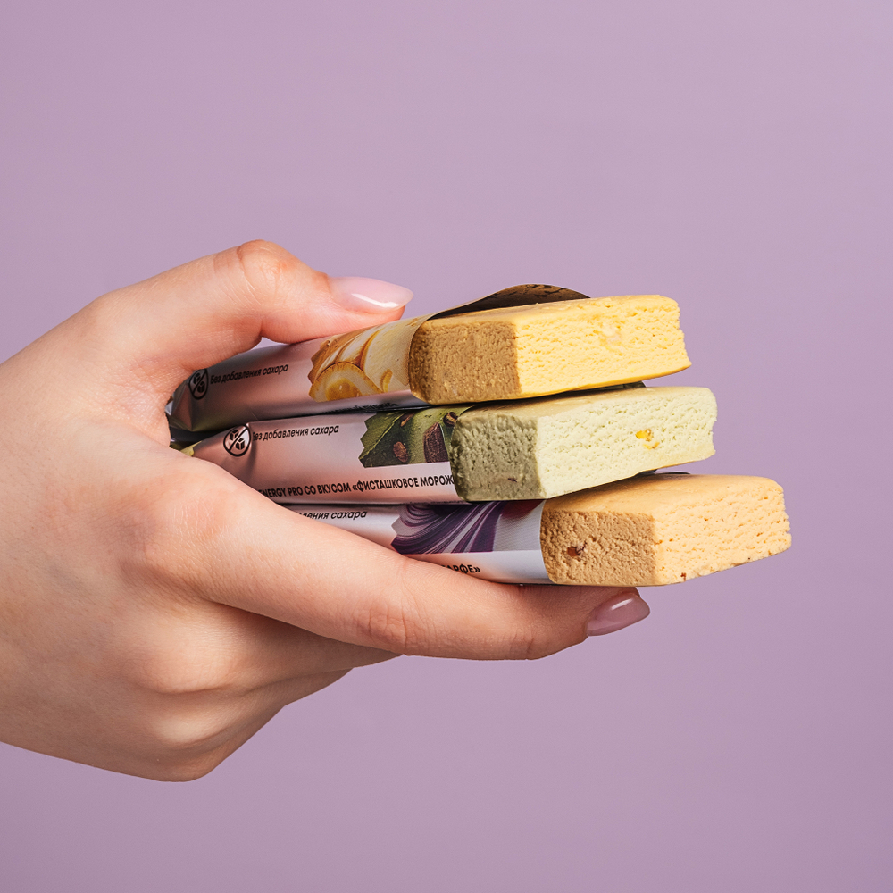 Energy PRO Протеиновые батончики Mix: "Фисташка", "Лимон", "Ягоды"