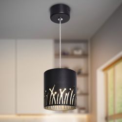 Светильник подвесной (подвес) ЭРА PL30 BK цоколь GX53 потолочный цилиндр черный | Подвесные светильники