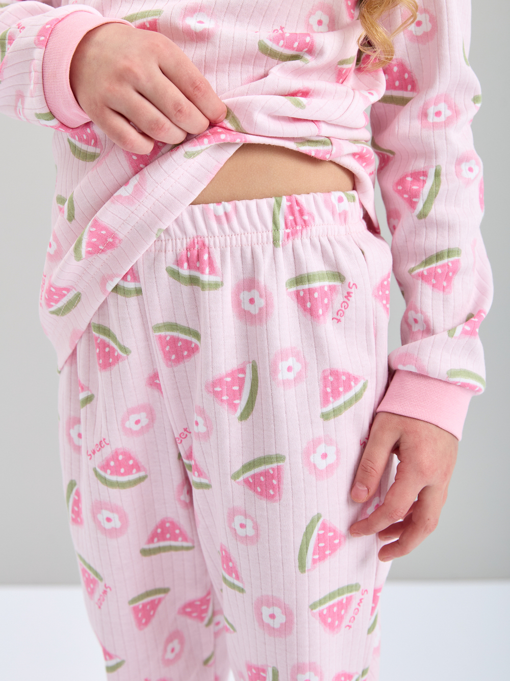 Детская пижама с брюками дПБ-91/розовый-арбузики