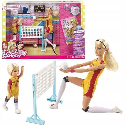 Кукла Mattel Barbie - Набор из 2 кукол: Барби-тренер по волейболу и малышка Челси- Барби FRL33